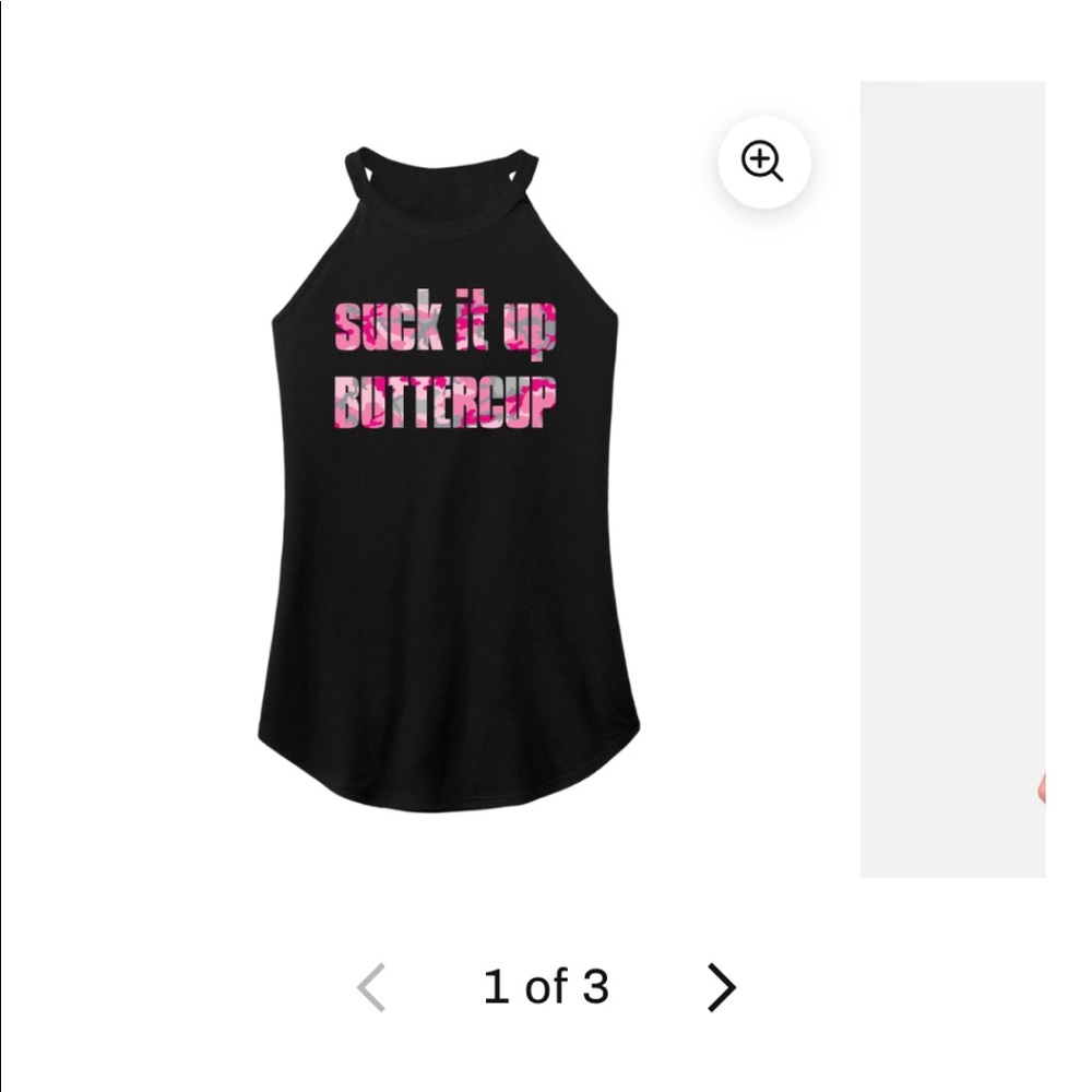 NEW Fitness Tee Co Suck It Up Buttercup workout tank top, black w pink, women XS